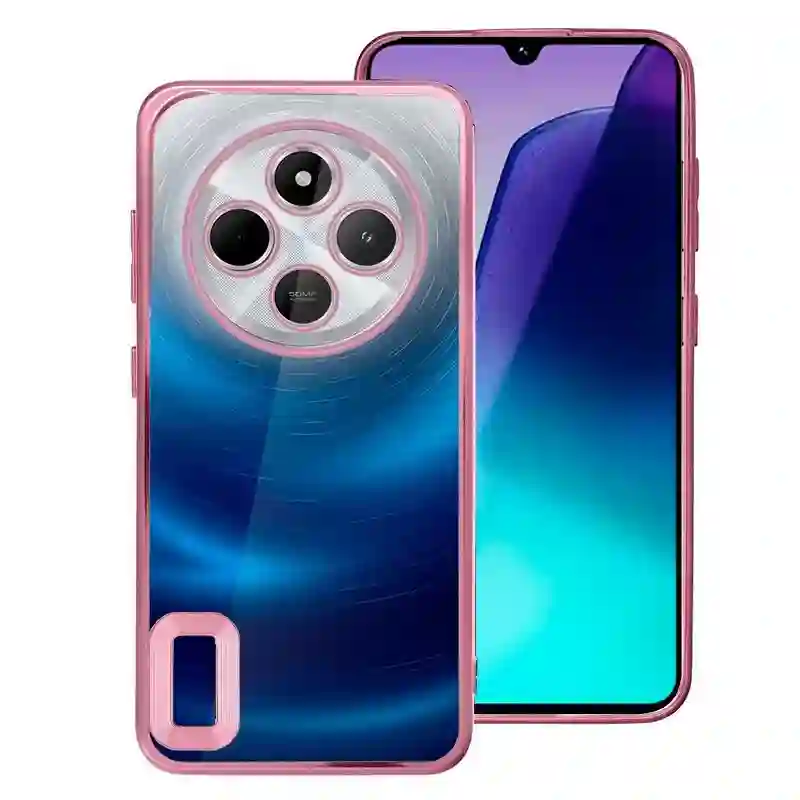 Cool housing for xiaomi redmi 14c / little C75 metallic edge (pink)