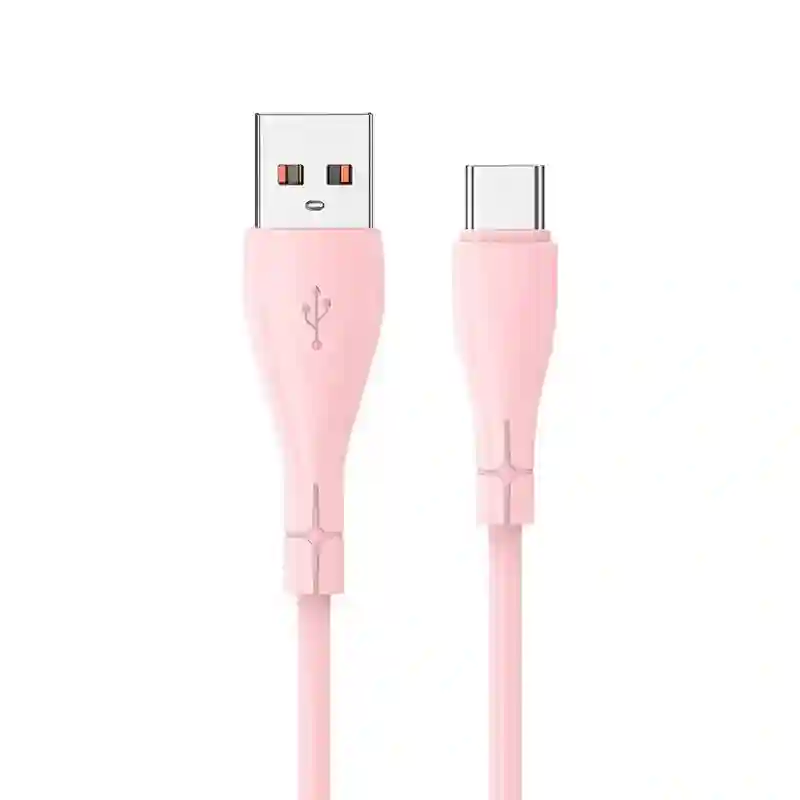 Usb cable universal silicone type C (1 meter) pink