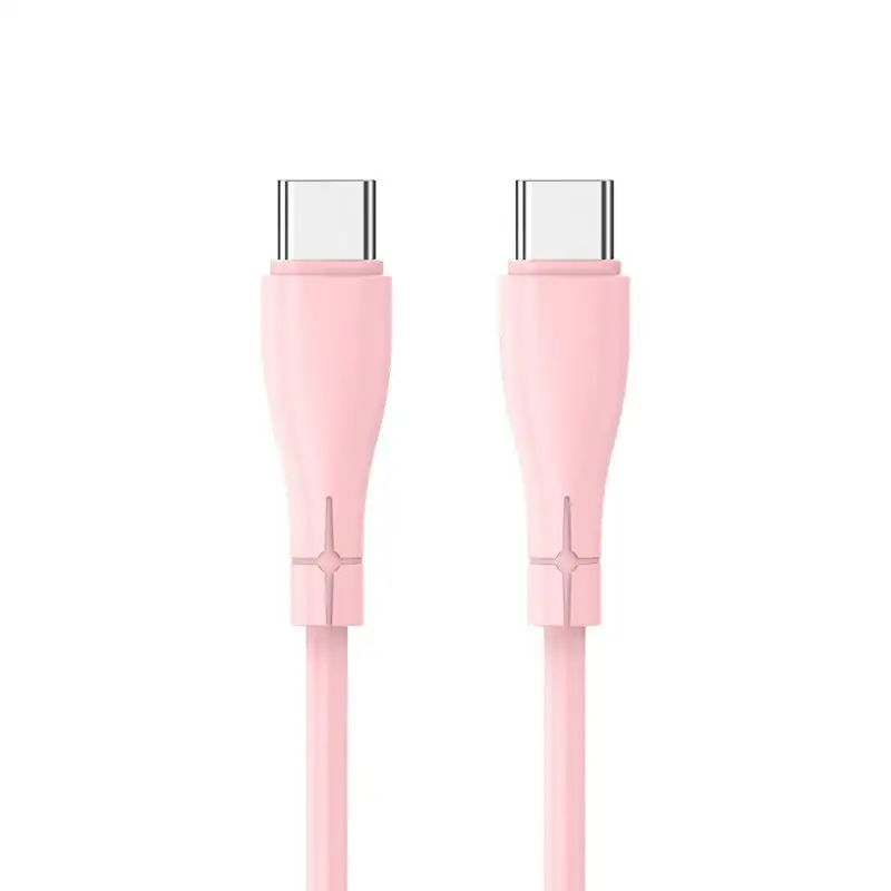 Usb cable universal silicone type C at type C (1 meter) pink
