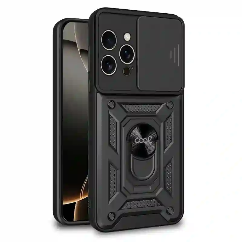 Cool housing for iPhone 16 Pro Hard Ring Black