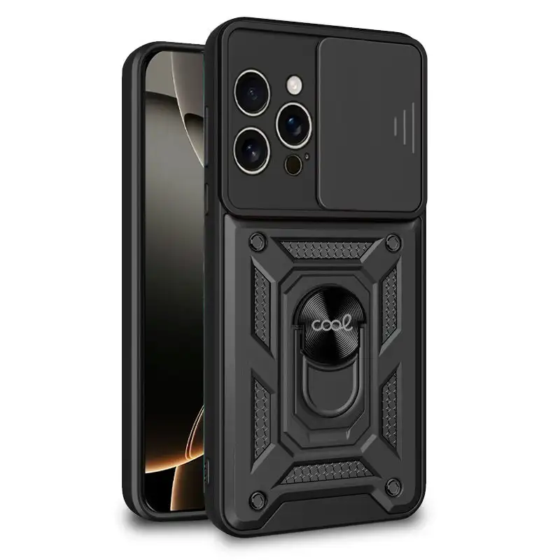 Cool housing for iPhone 16 Pro Hard Ring Black