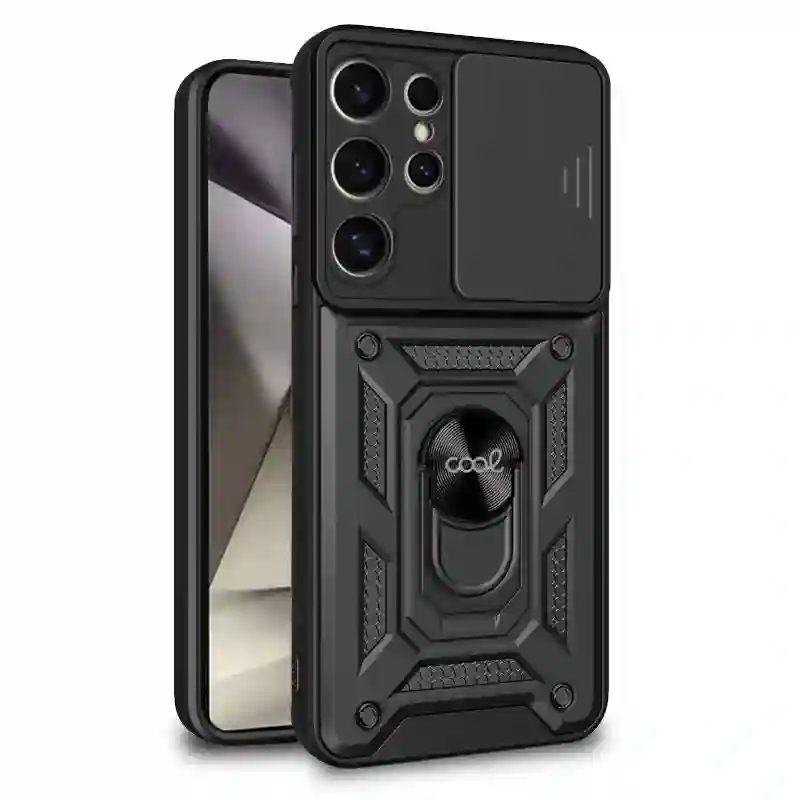 Cool housing for Samsung S928 Galaxy S24 Ultra Hard Ring Black