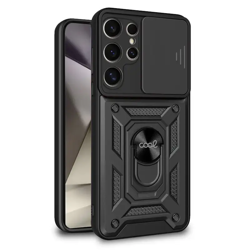 Cool housing for Samsung S928 Galaxy S24 Ultra Hard Ring Black