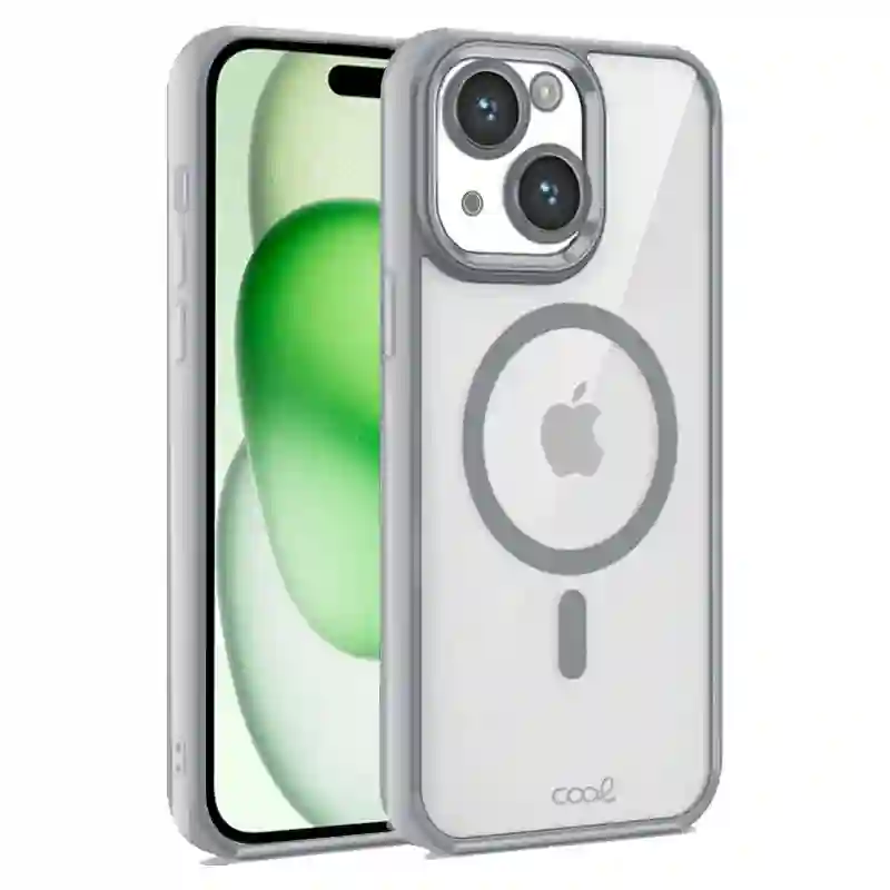 Cool housing for iPhone 15 Plus Magnetic Silver Bord
