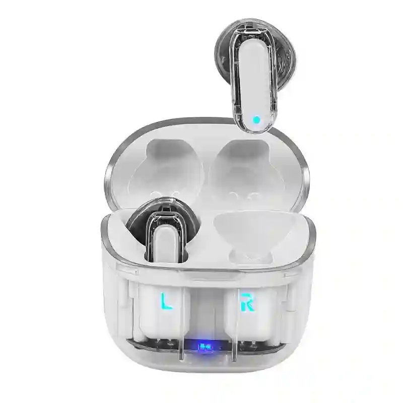Stereo Bluetooth Dual Pod Earbuds Cool Crystal Blanco headphones