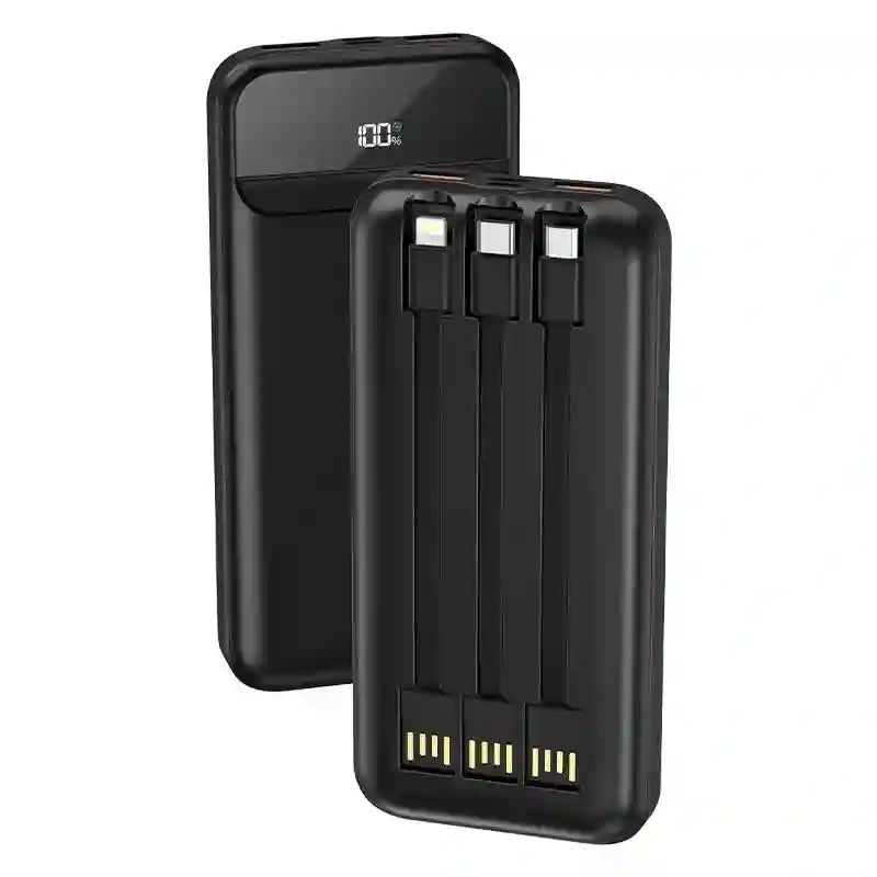 Universal external battery Power Bank 10,000 mAh fast charge 22.5W (3 cables) black