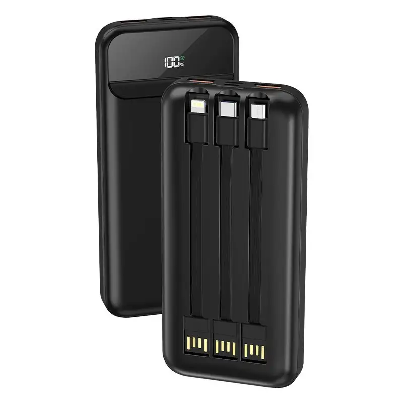 Universal external battery Power Bank 10,000 mAh fast charge 22.5W (3 cables) black