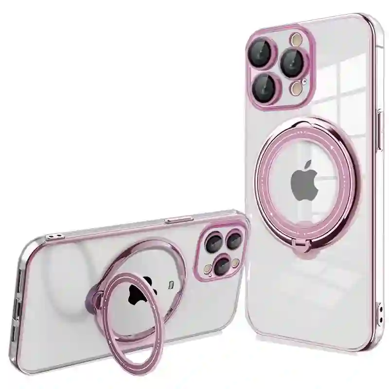 Cool housing for iphone 15 pro magnetic ring pink