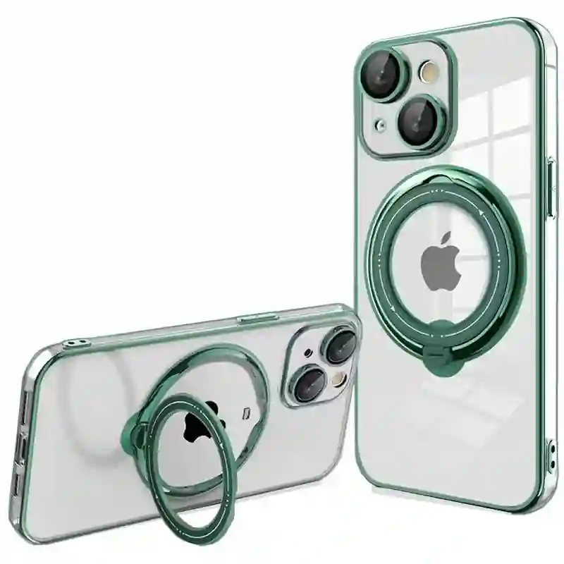 Cool housing for iphone 15 plus magnetic ring green