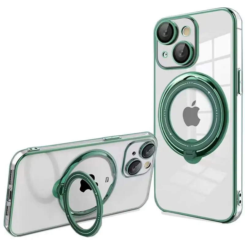 Cool housing for iphone 15 plus magnetic ring green