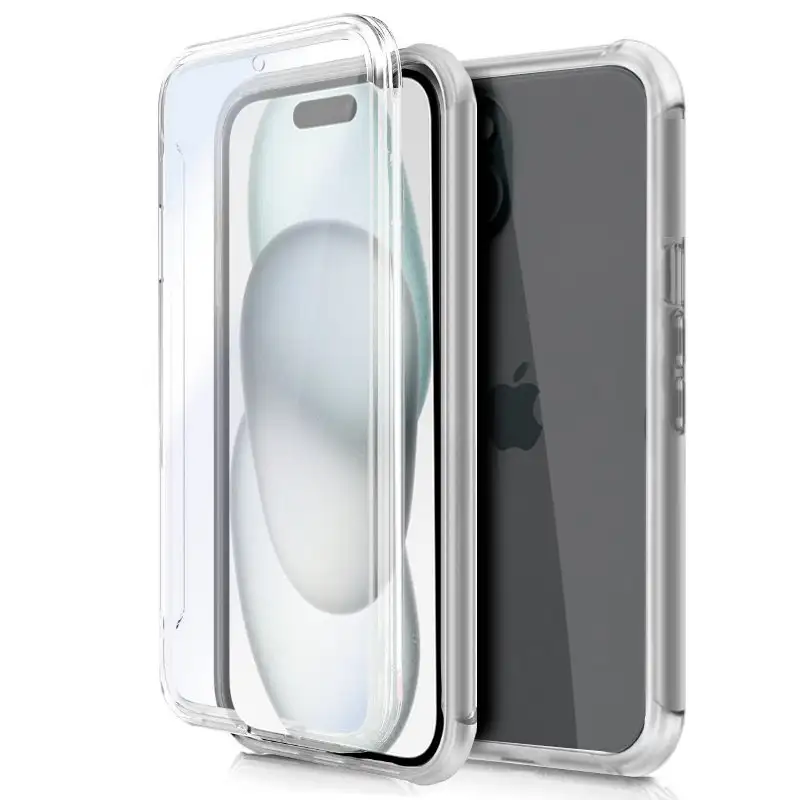 3D Silicone Cool case for iPhone 15 (rear frontal + rear)