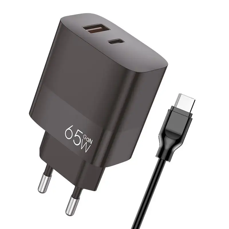 Universal Ultra Fast PD-C + Usb Cool (65W + cable-c) Gan Black Universal Network Loader