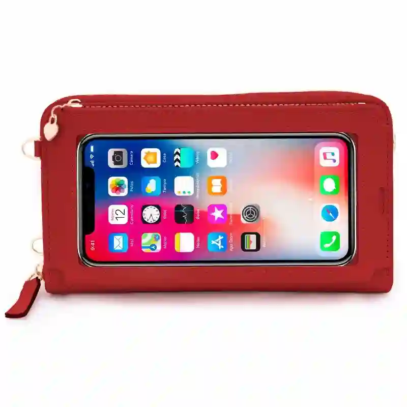 Horizontal universal bag to 6.7 in cool garnet