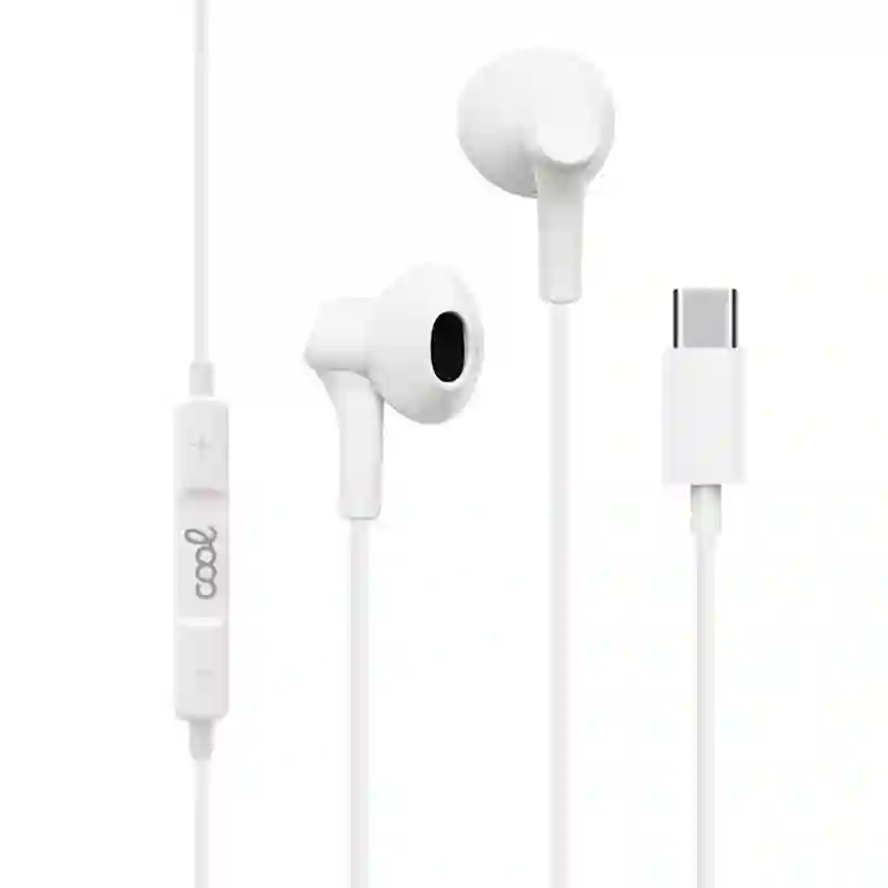 Cool Stereo-C button headphones with white (digital) white