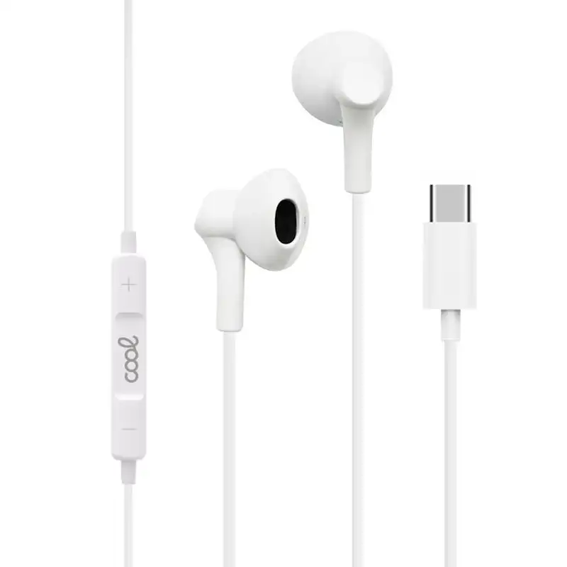 Cool Stereo-C button headphones with white (digital) white