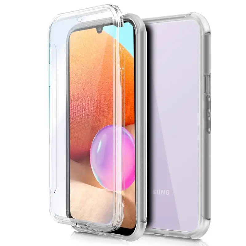 3D silicone cool cover for Samsung A325 Galaxy A32 4G (TRANSPARENT FRONT + REAR)