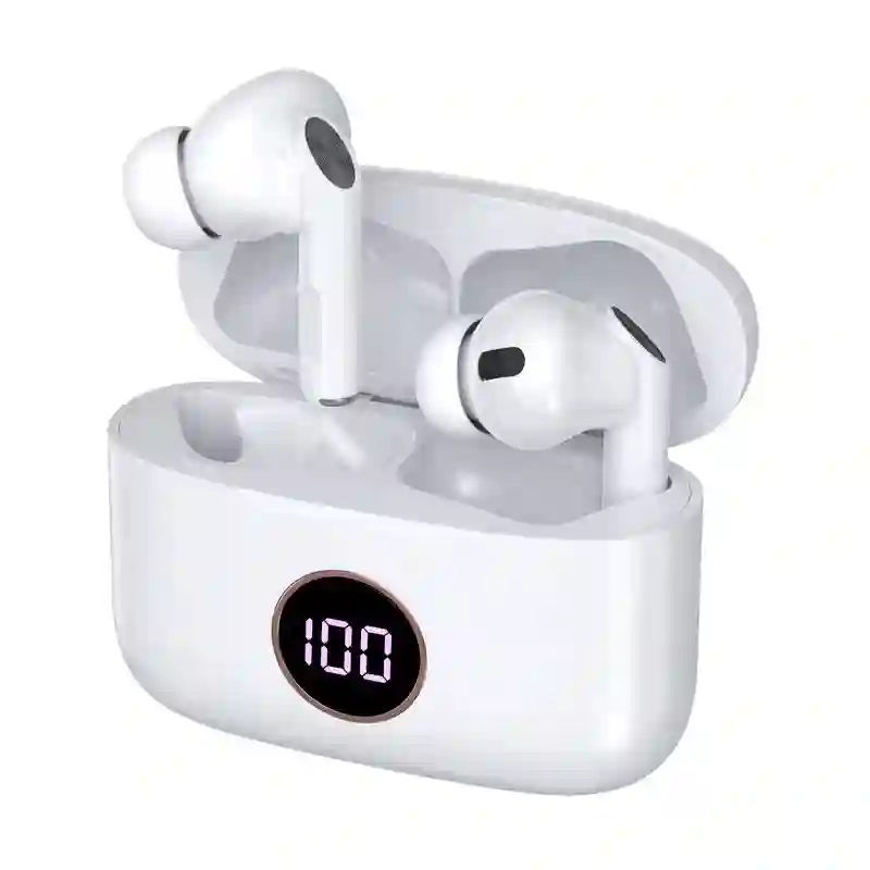 Stereo Bluetooth Earbuds Lcd Cool Air Pro Blanco headphones