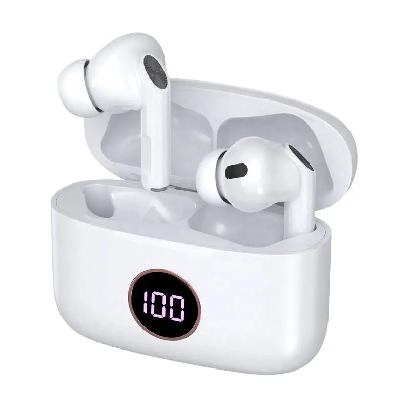 Stereo Bluetooth Earbuds Lcd Cool Air Pro Blanco headphones