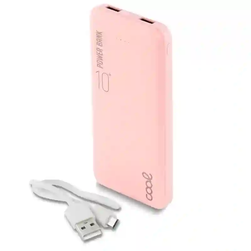 Universal External Battery Power Bank 10,000 mAh (2 x USB / 2.1a) Cool Leather Rosa