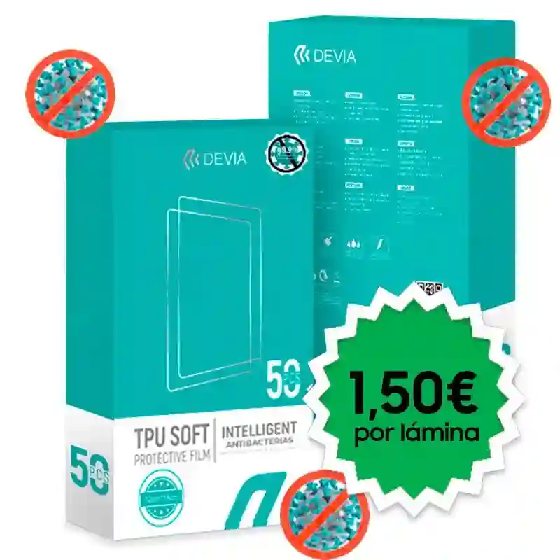 Protector Hidrogel Devia Antibacterias Universal (Pack 50 uds)