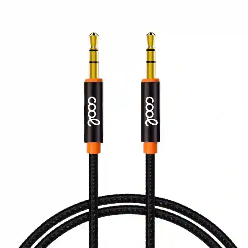 Jack 3.5 mm cable to Jack 3.5 mm Audio-Audio Nylon Black Cool (1m)