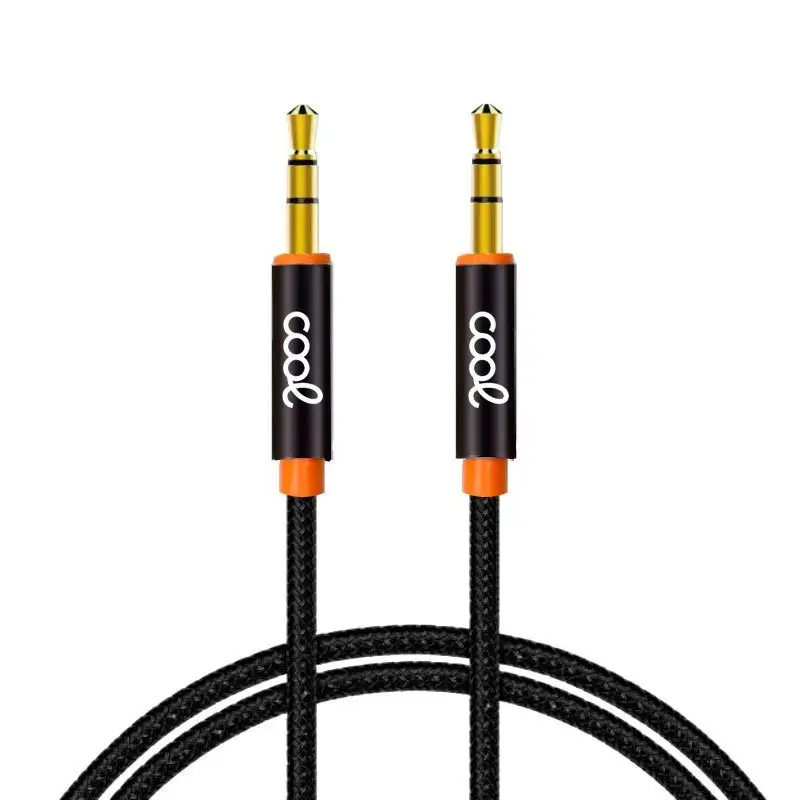 Jack 3.5 mm cable to Jack 3.5 mm Audio-Audio Nylon Black Cool (1m)
