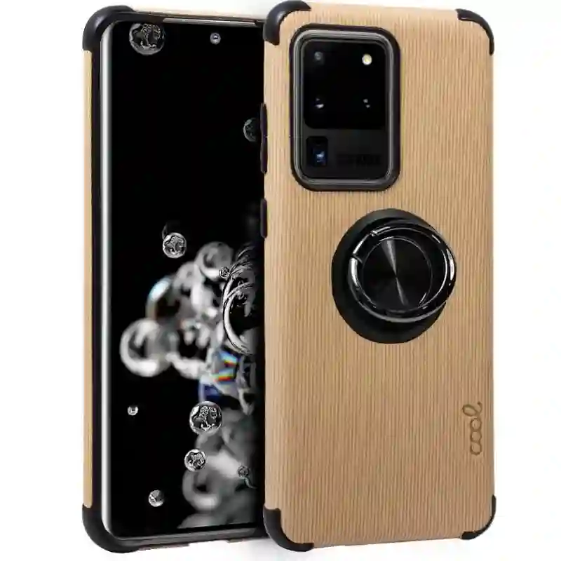 Cool housing for Samsung G988 Galaxy S20 Ultra 5G Hard fabric + ring (beige)