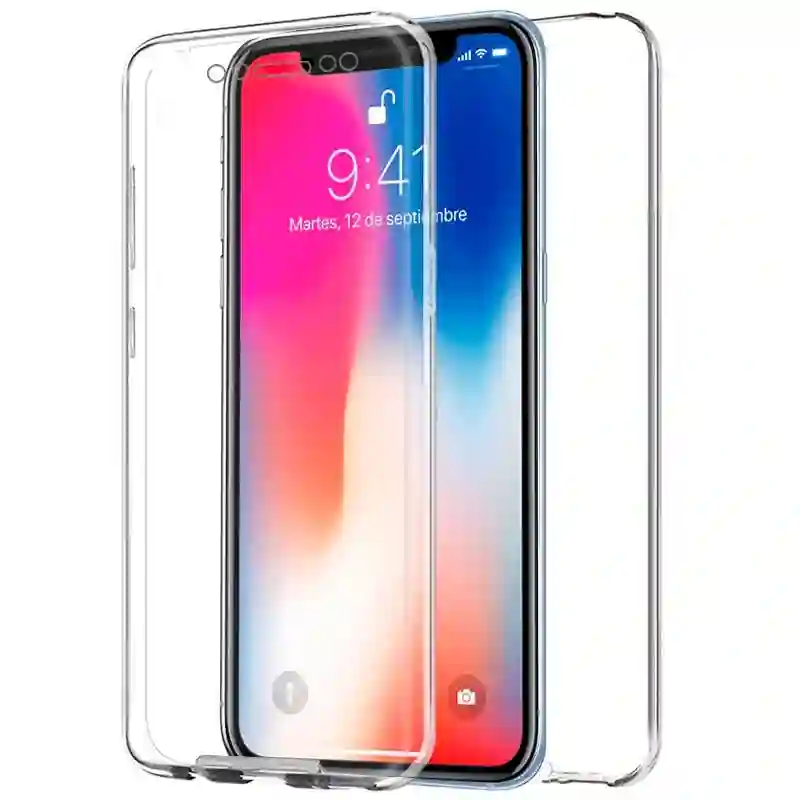 3D silicone cool cover for iPhone x / iPhone XS (TRANSPARENT FRONT + REAR)