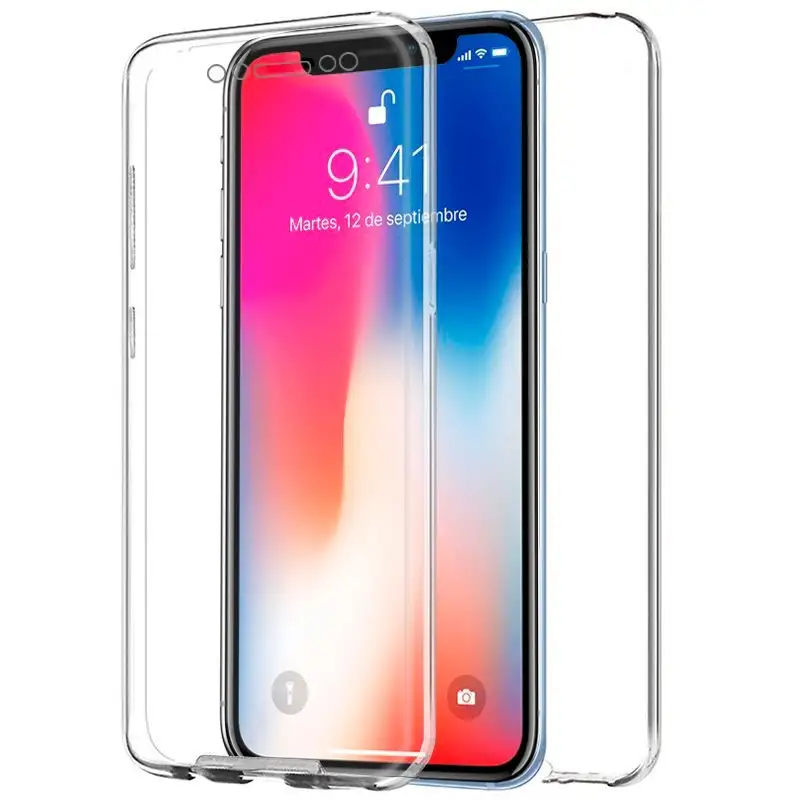 3D silicone cool cover for iPhone x / iPhone XS (TRANSPARENT FRONT + REAR)