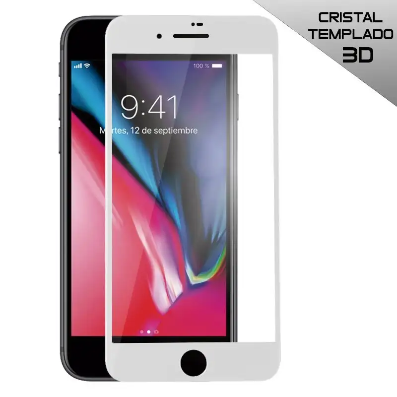 Cool tempered glass screen protector for iPhone 7 / iPhone 8 (White Full 3D)