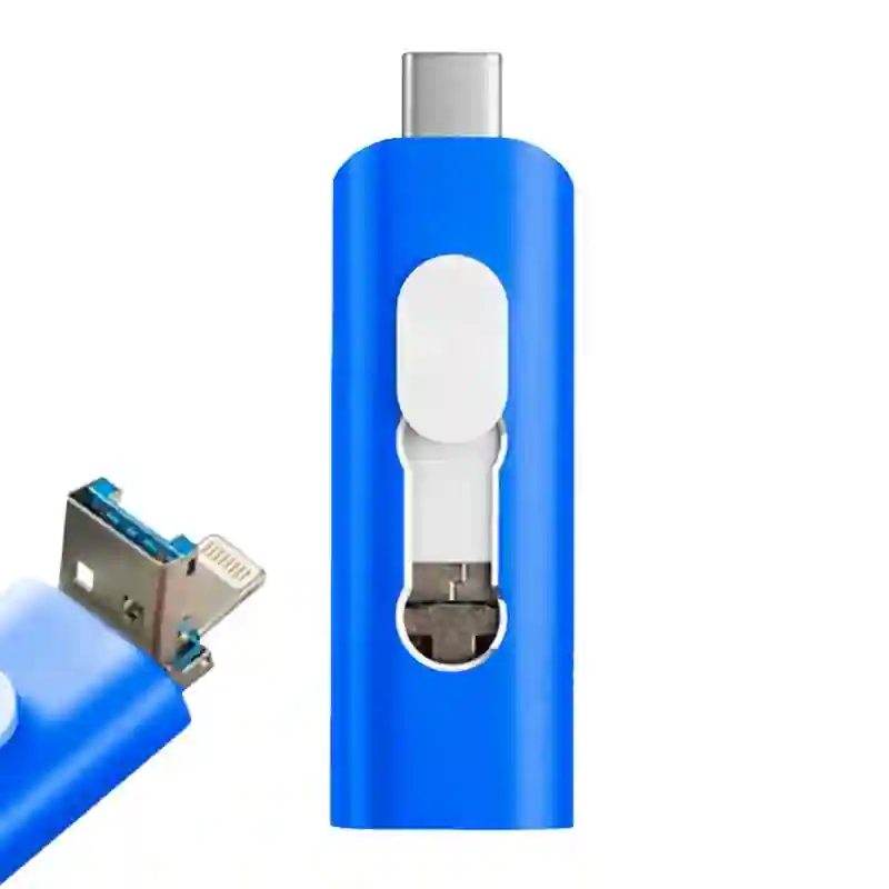 Pen Drive USB X64 GB Cool (3 in 1) Lightning / Type-C / USB Blue