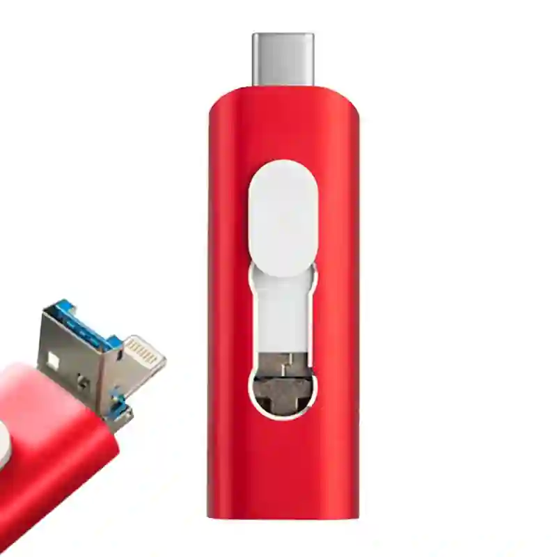 Pen Drive USB X32 GB Cool (3 in 1) Lightning / Type-C / USB Red