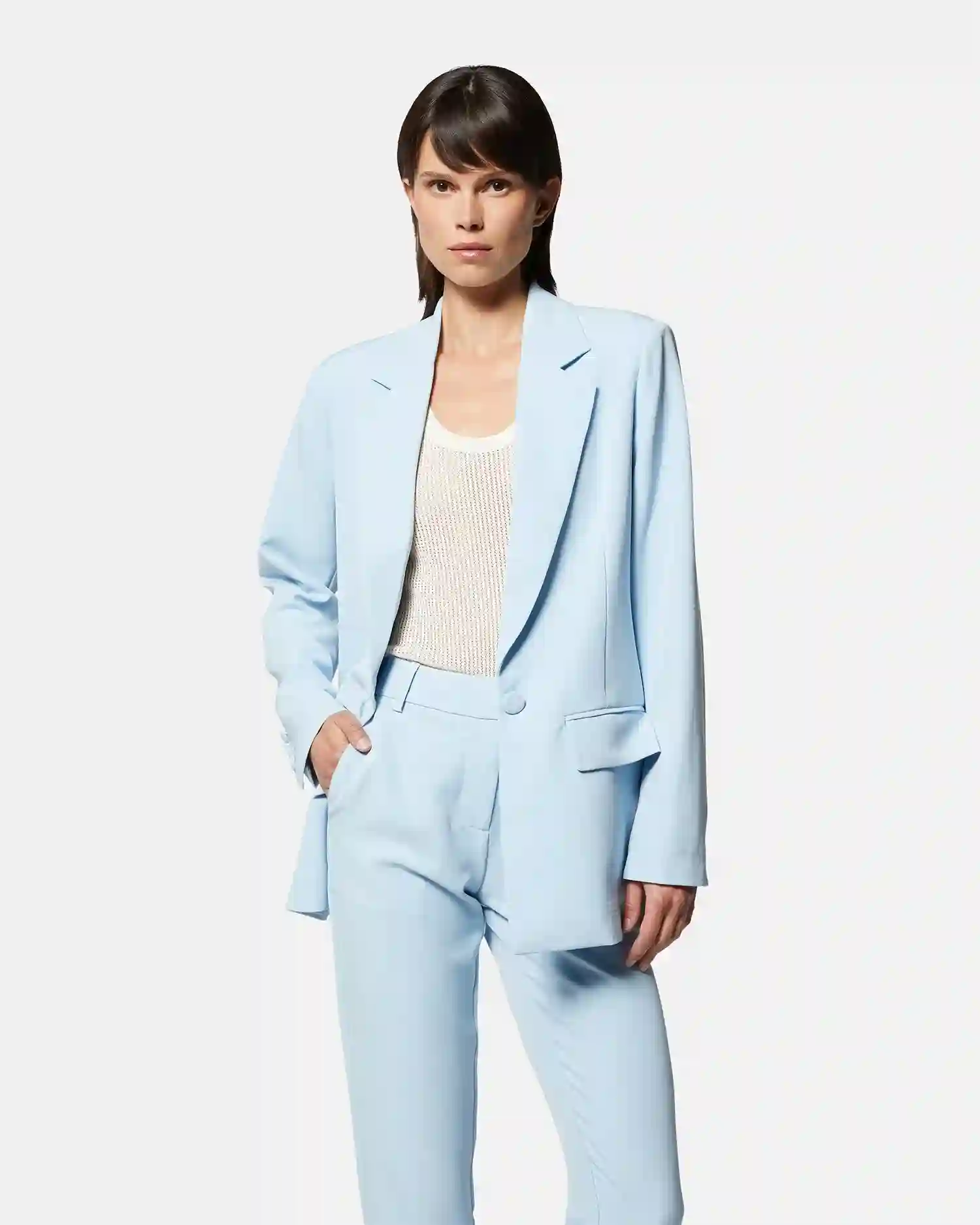 Blazer with blue tailoring details