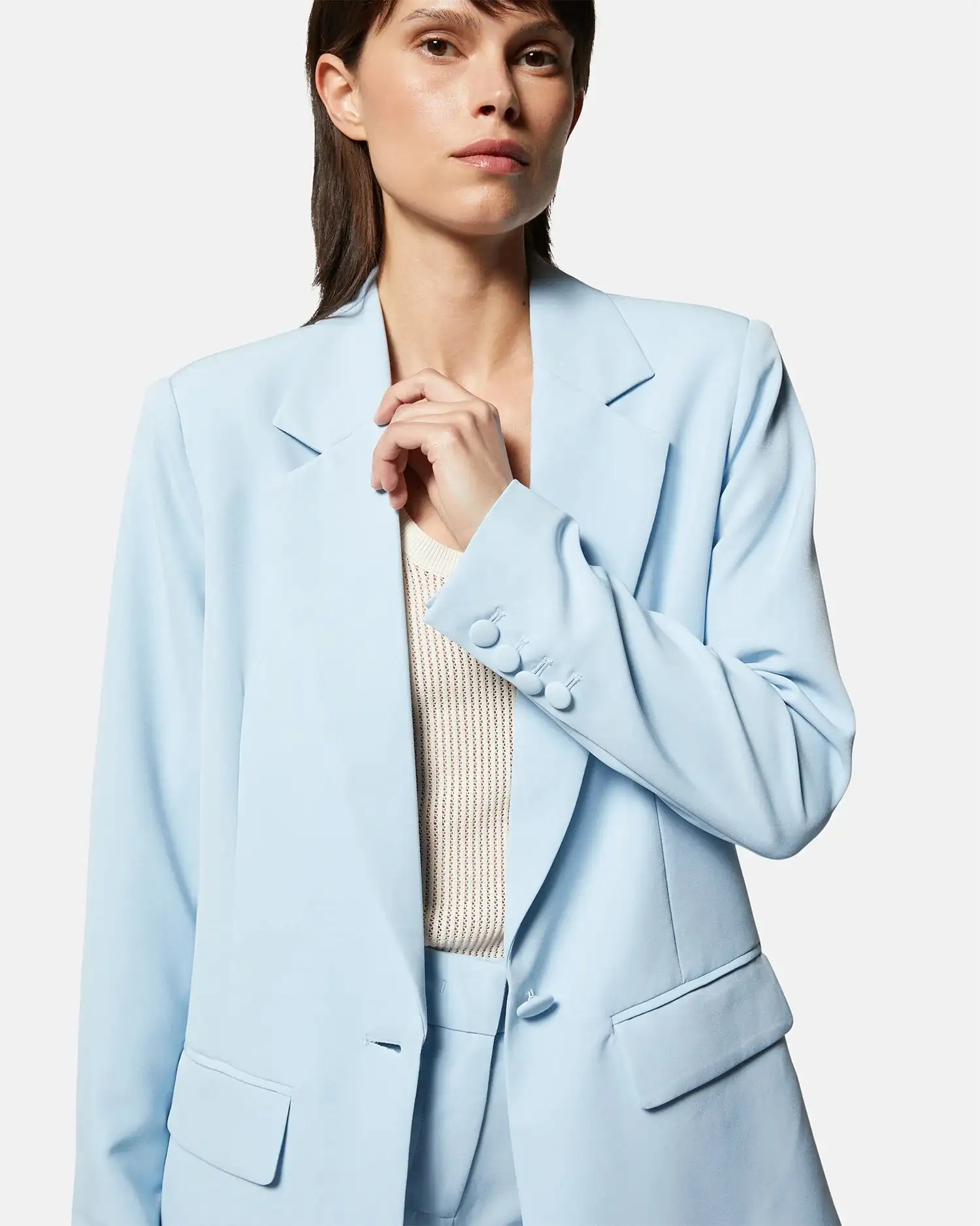 Blazer with blue tailoring details - Image 4