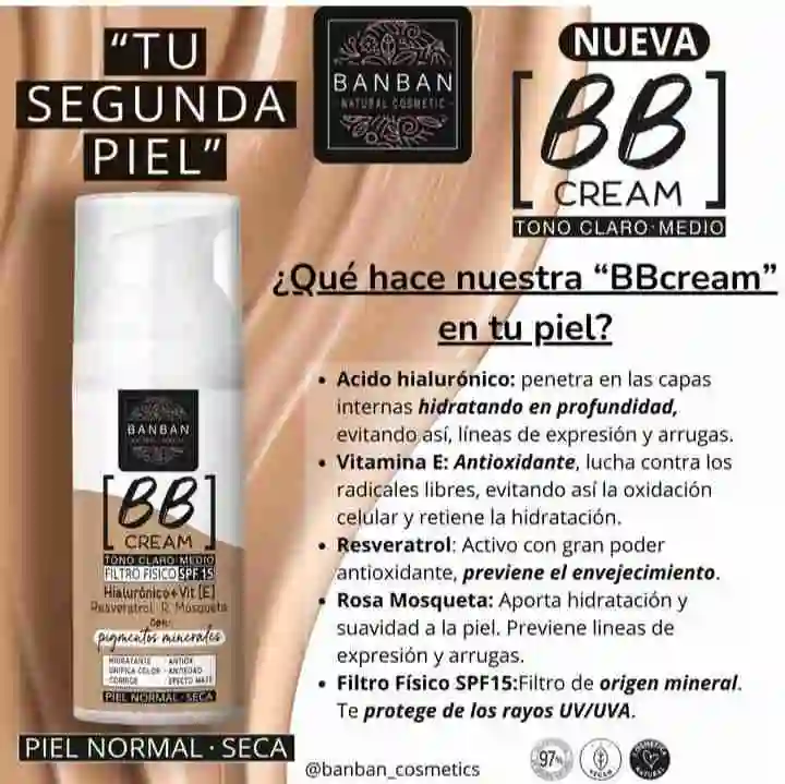 BB Cream with solar factor 15.