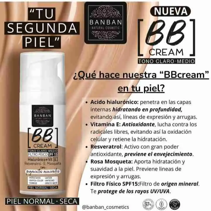 BB Cream with solar factor 15.