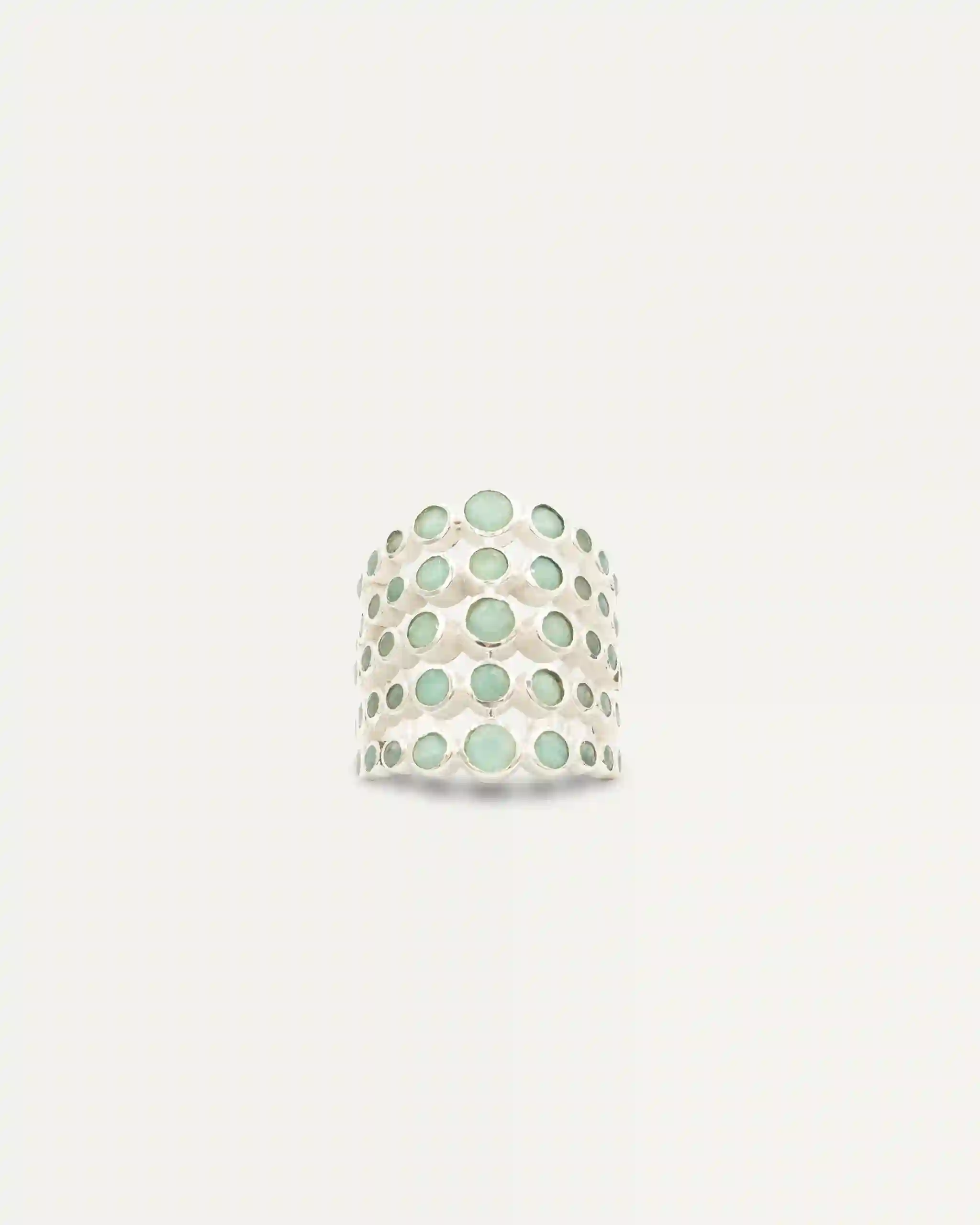 Anillo  Inder Maximus Plateado Amazonita