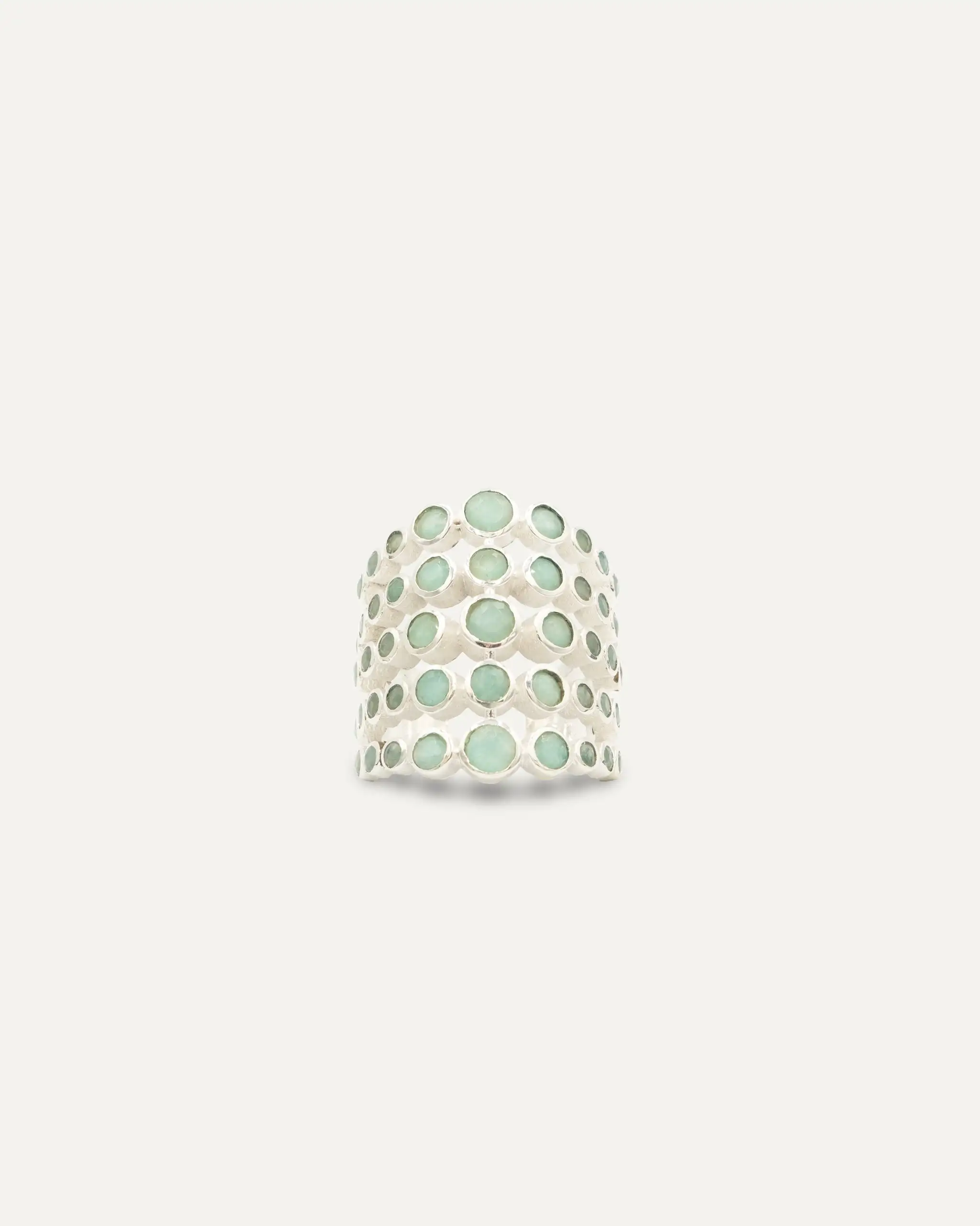 Anillo Inder Maximus Plateado Amazonita