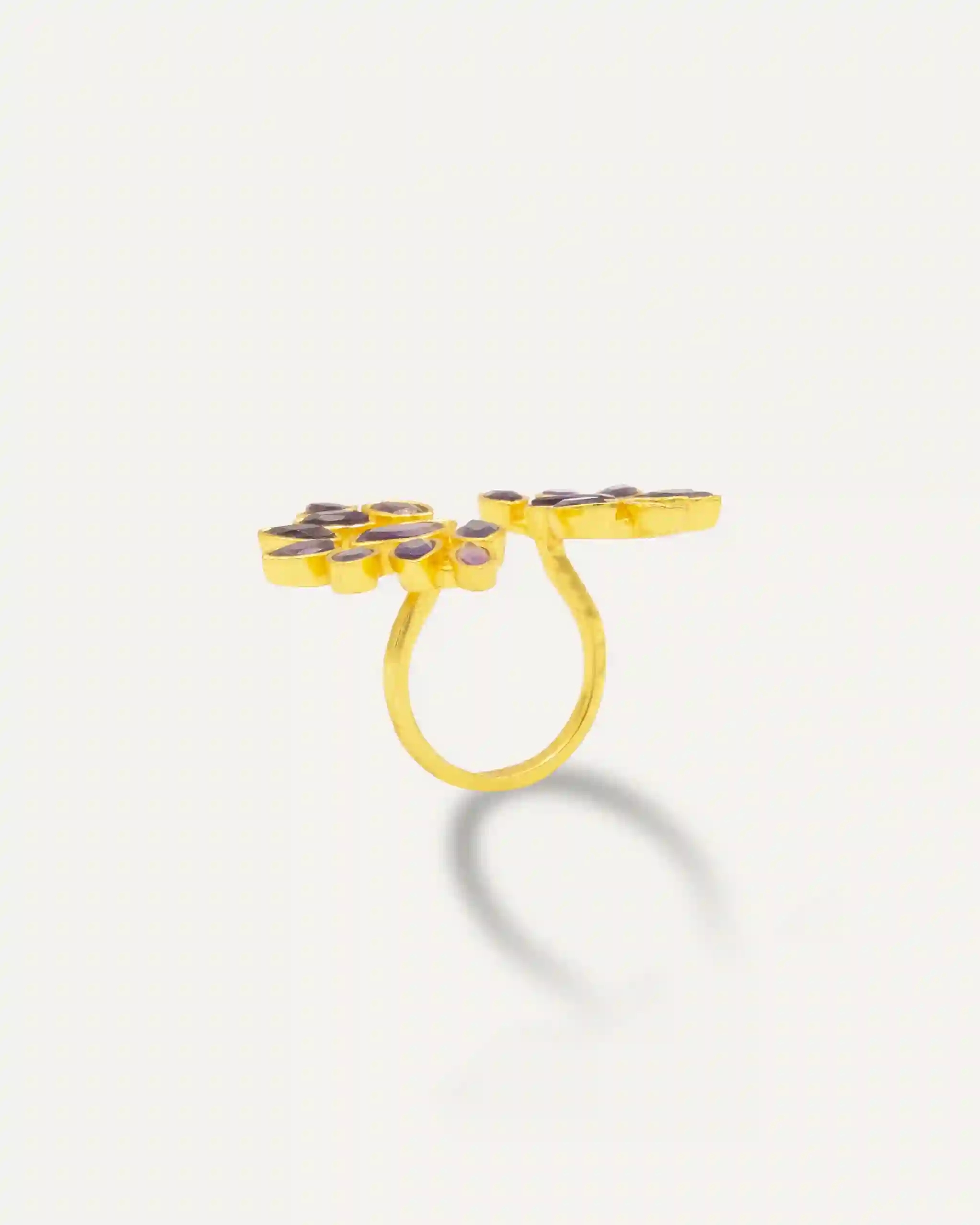 Anillo Dorado Fatima Amatista