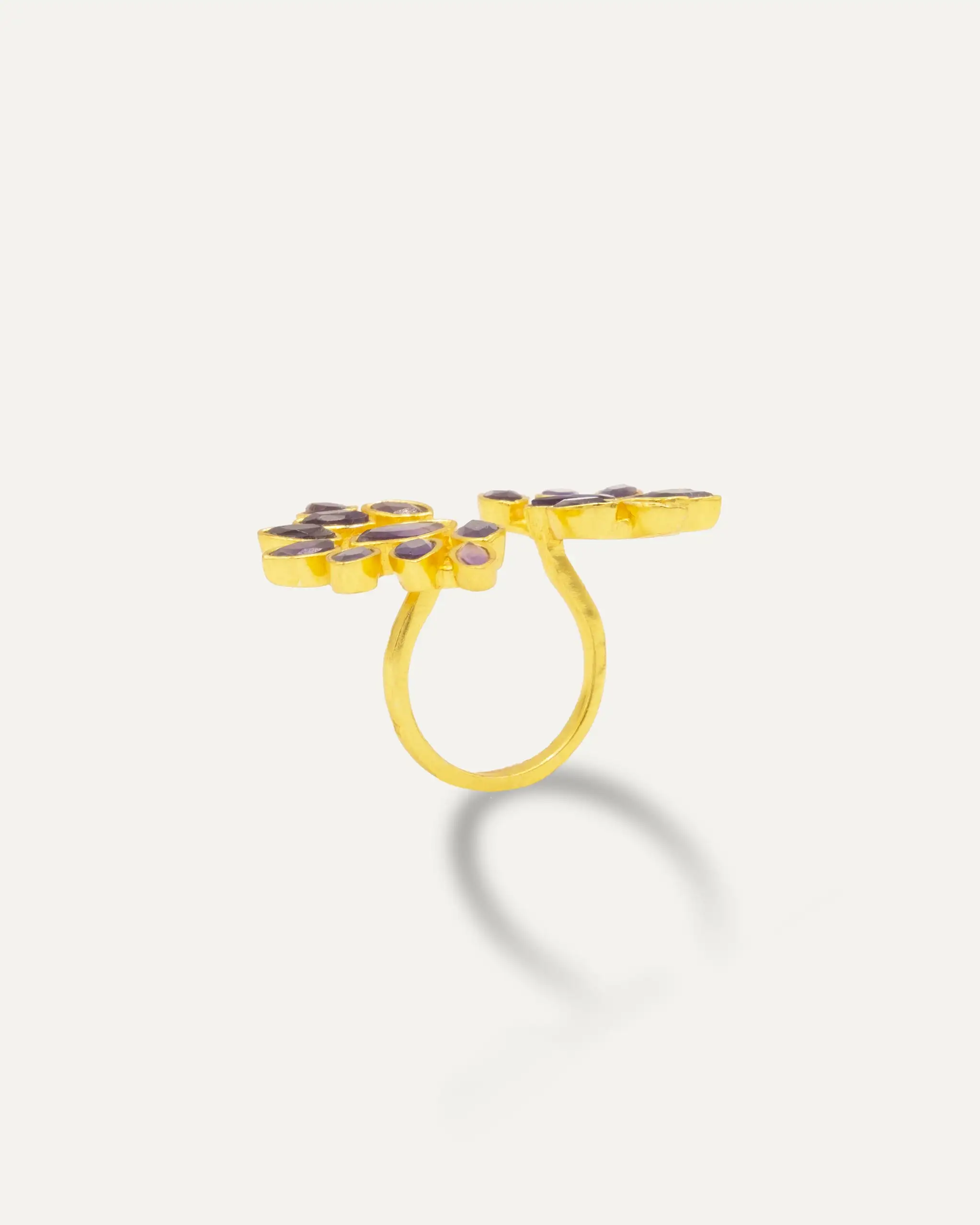 Anillo Dorado Fatima Amatista