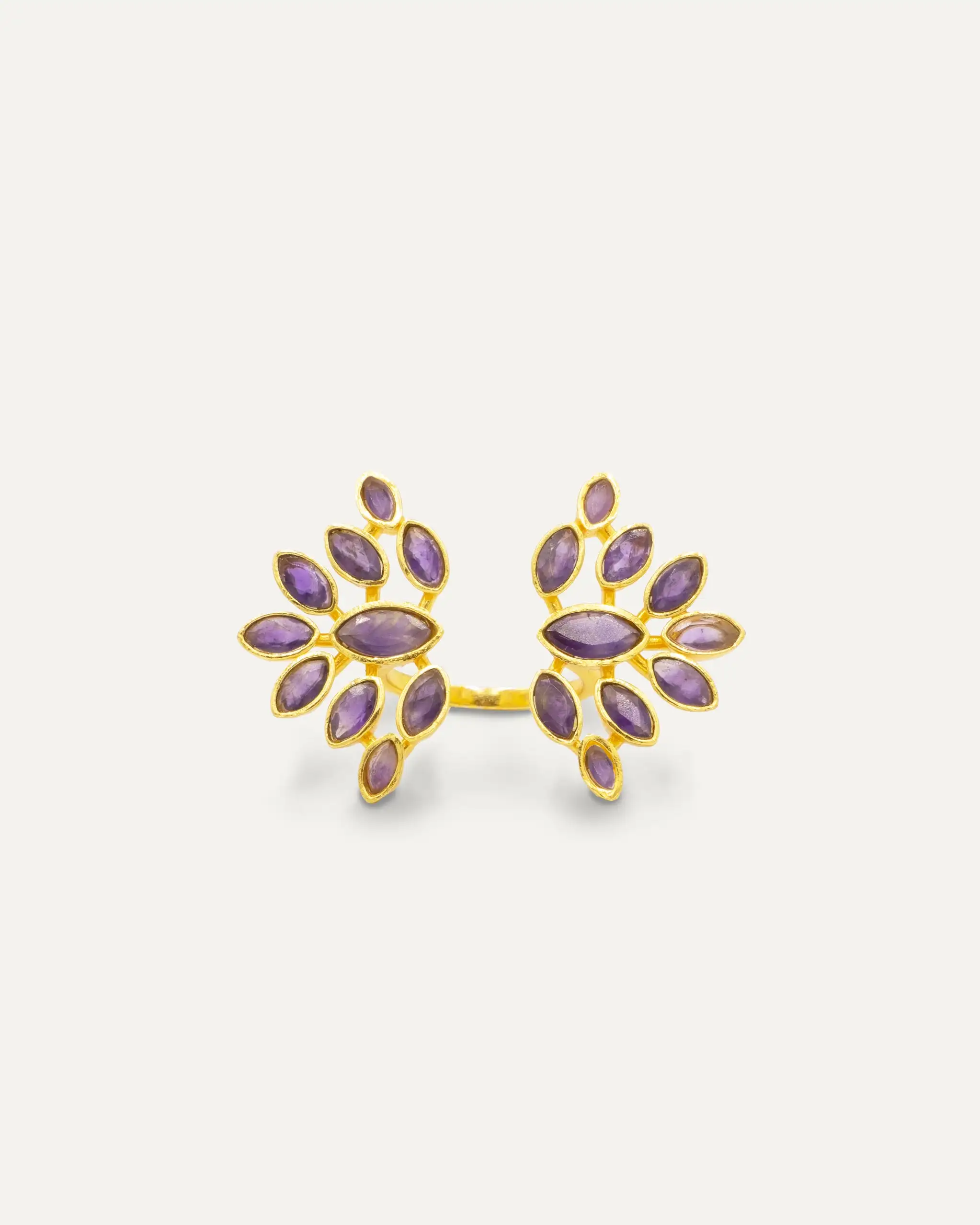 Anillo Dorado Fatima Amatista - Imagen 3