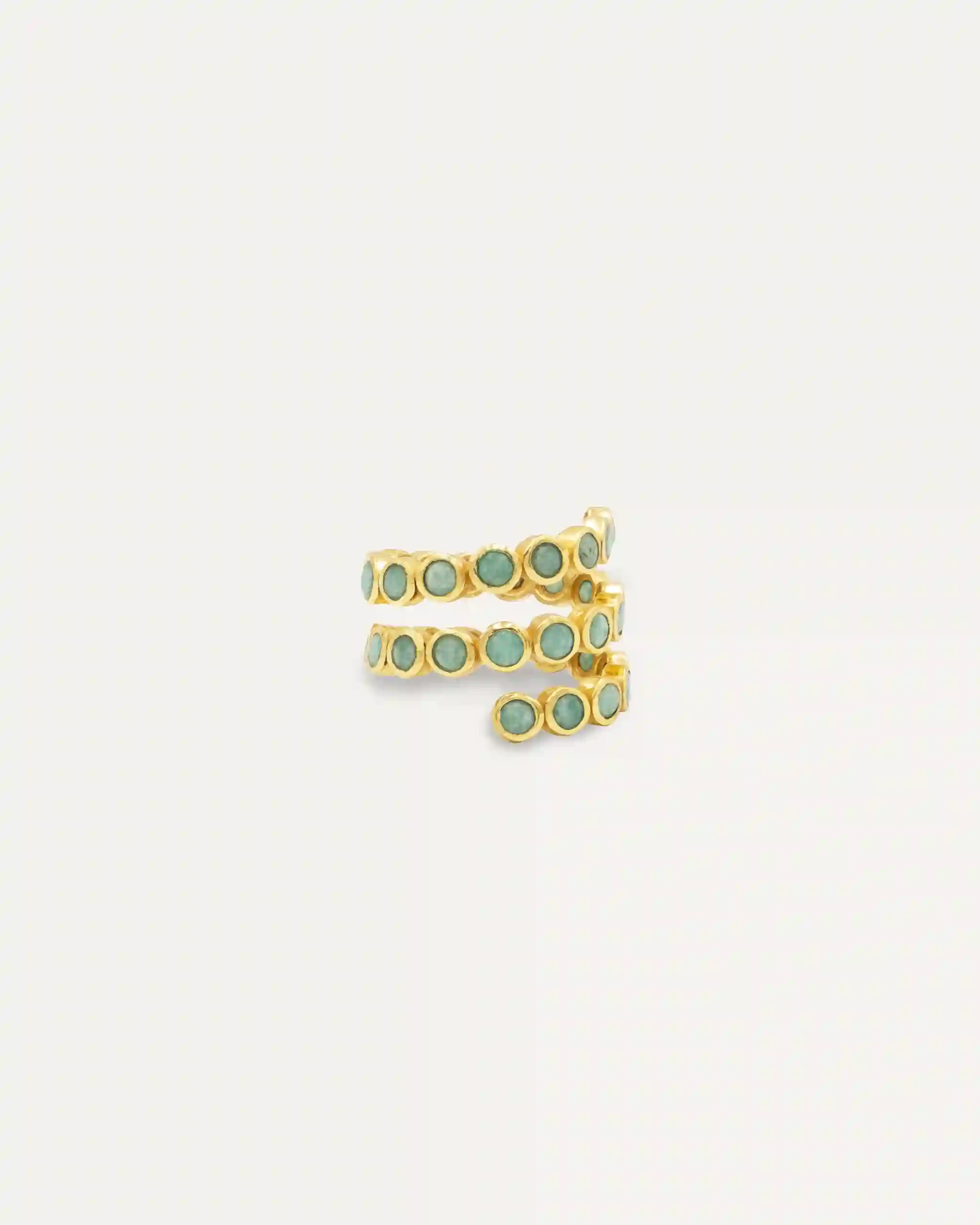 Amazonite Inder Gold Ring