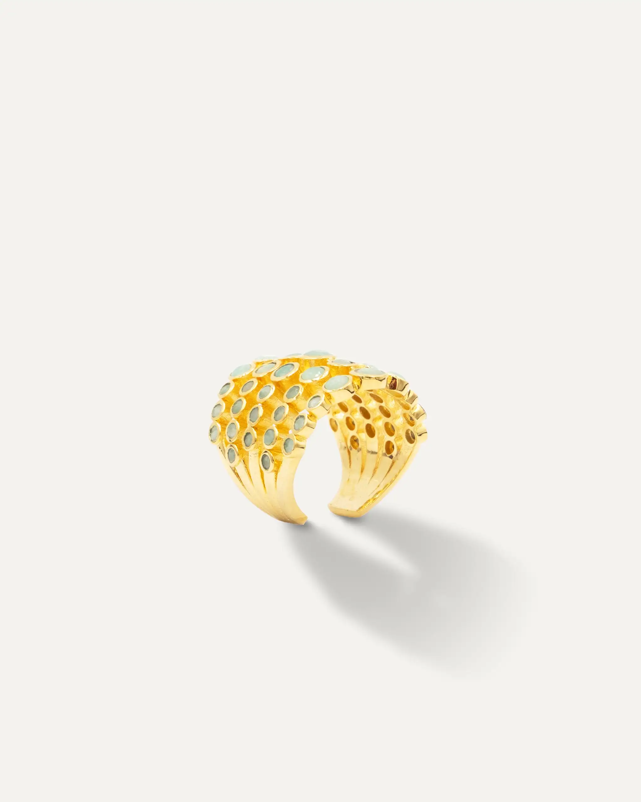 Anillo Dorado Inder Maximus Amazonita - Imagen 3