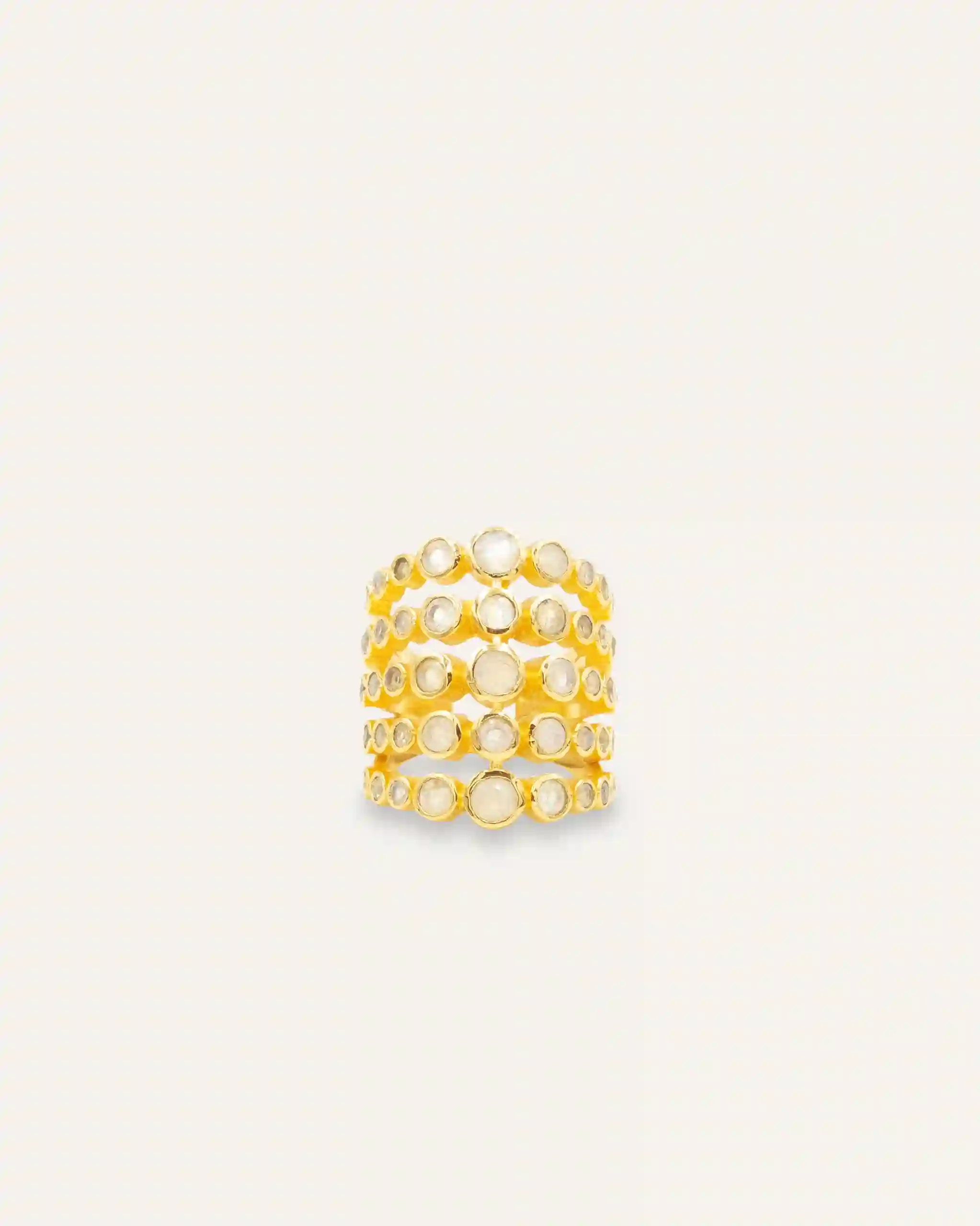 Anillo Dorado Inder Maximus Piedra Luna