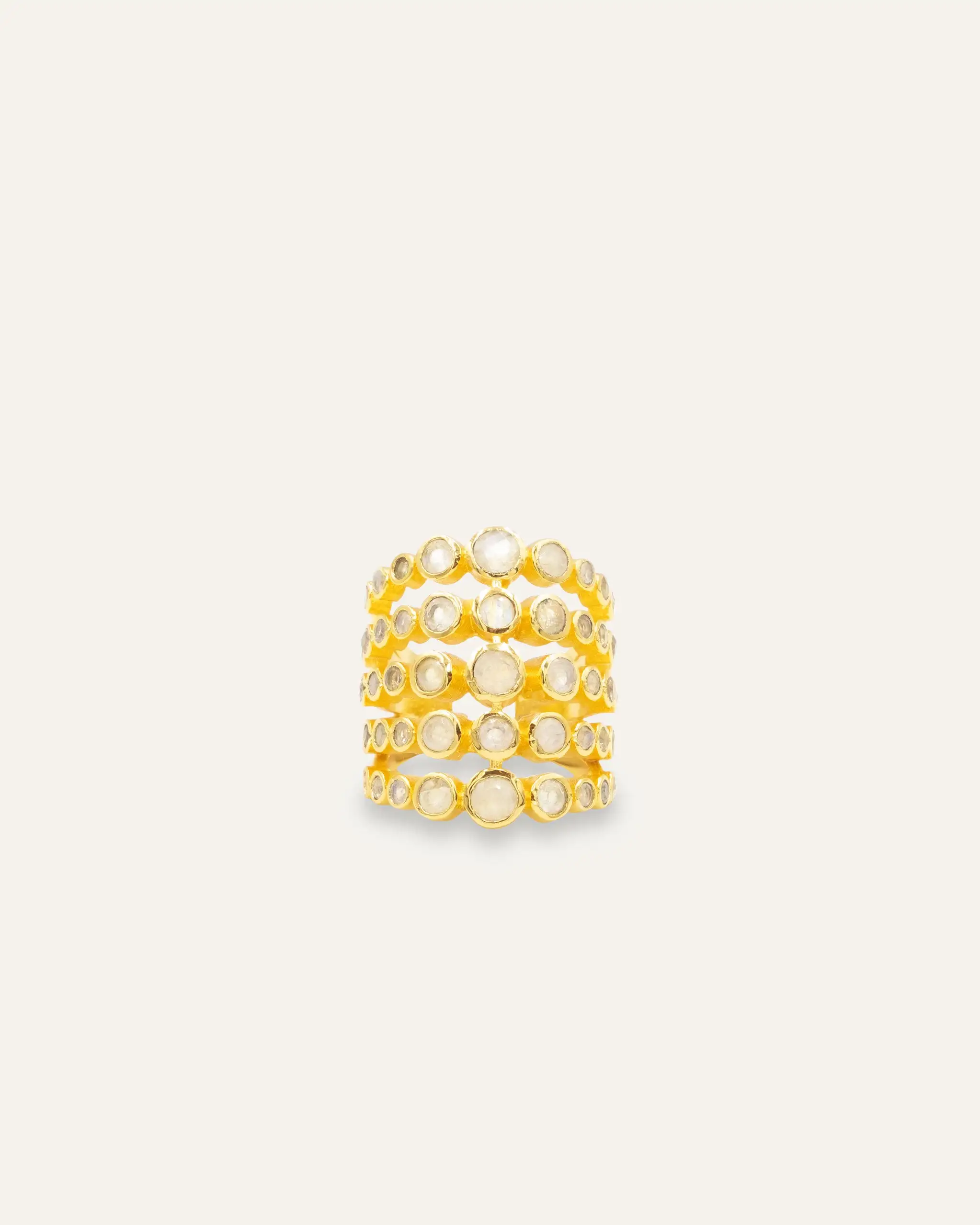 Anillo Dorado Inder Maximus Piedra Luna