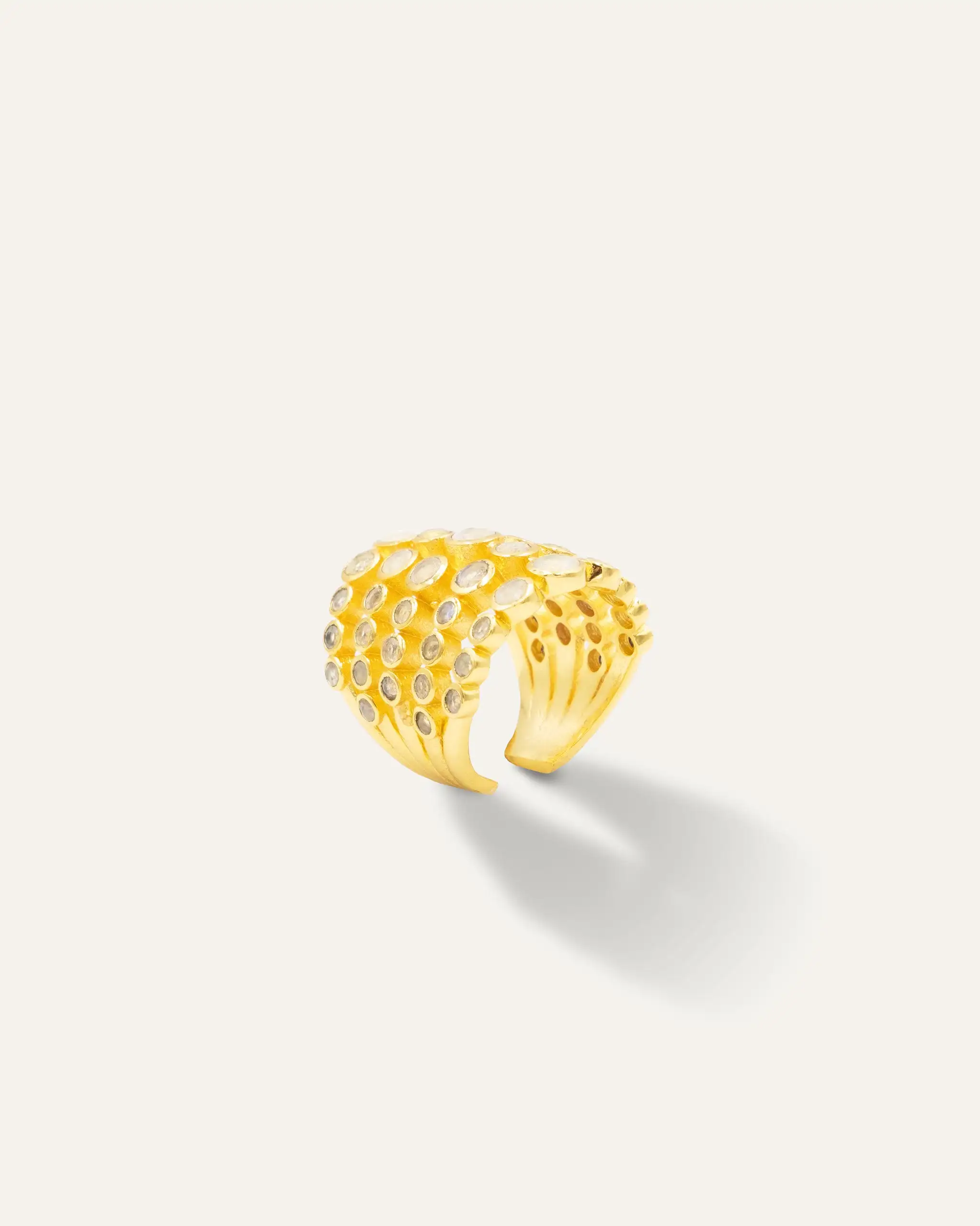 Anillo Dorado Inder Maximus Piedra Luna - Imagen 3