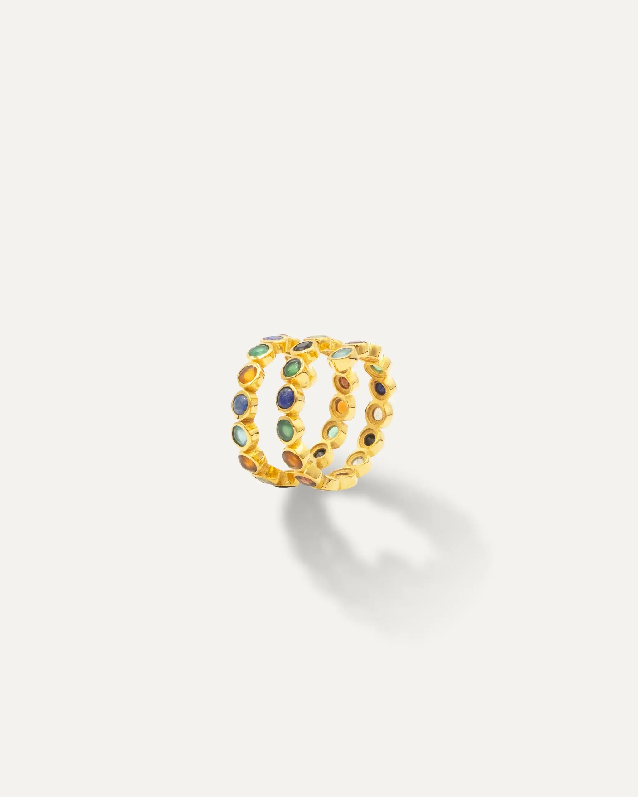 Anillo Dorado Inder Multi Piedras - Imagen 3