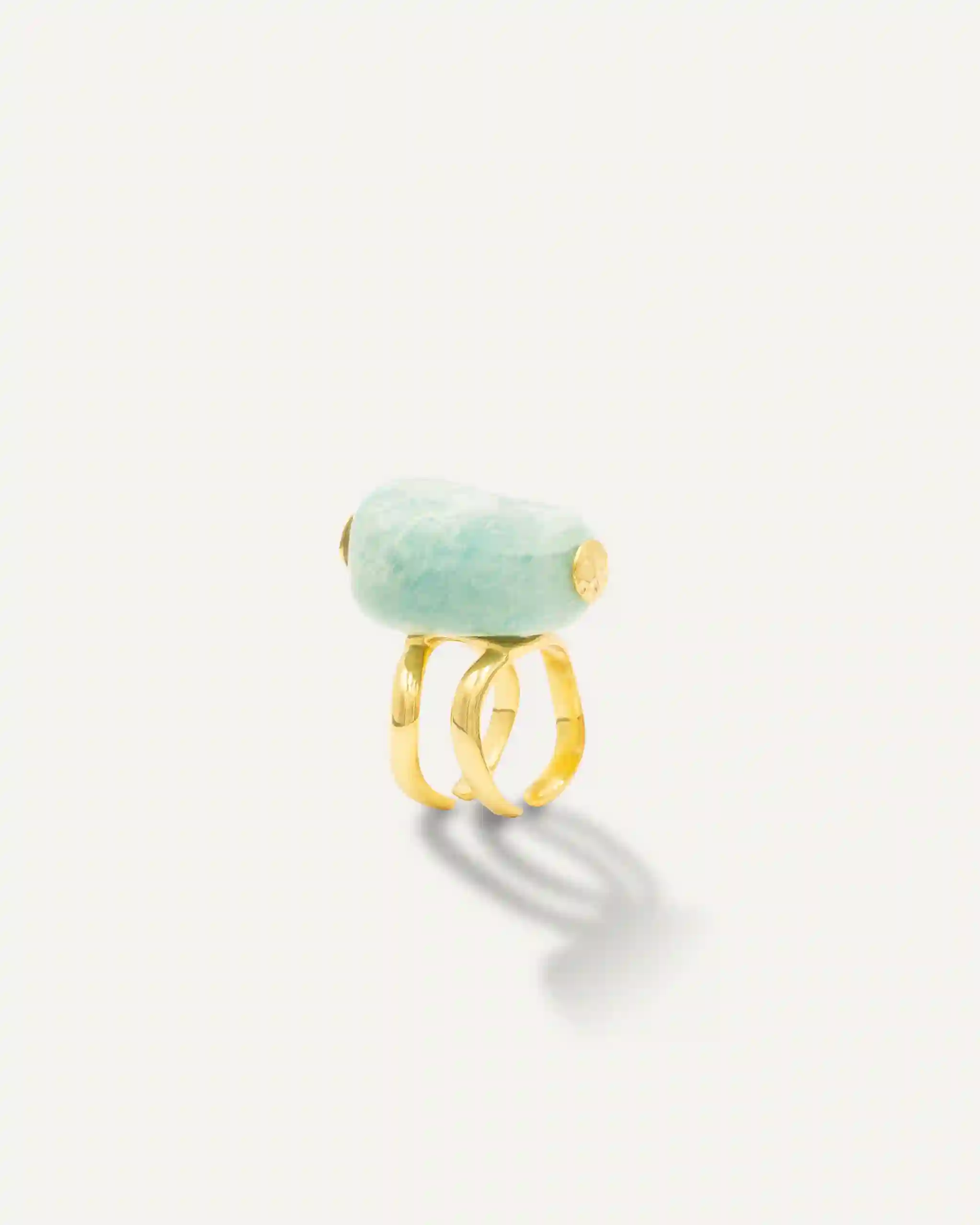 Gold Ring Patthar Amazonita