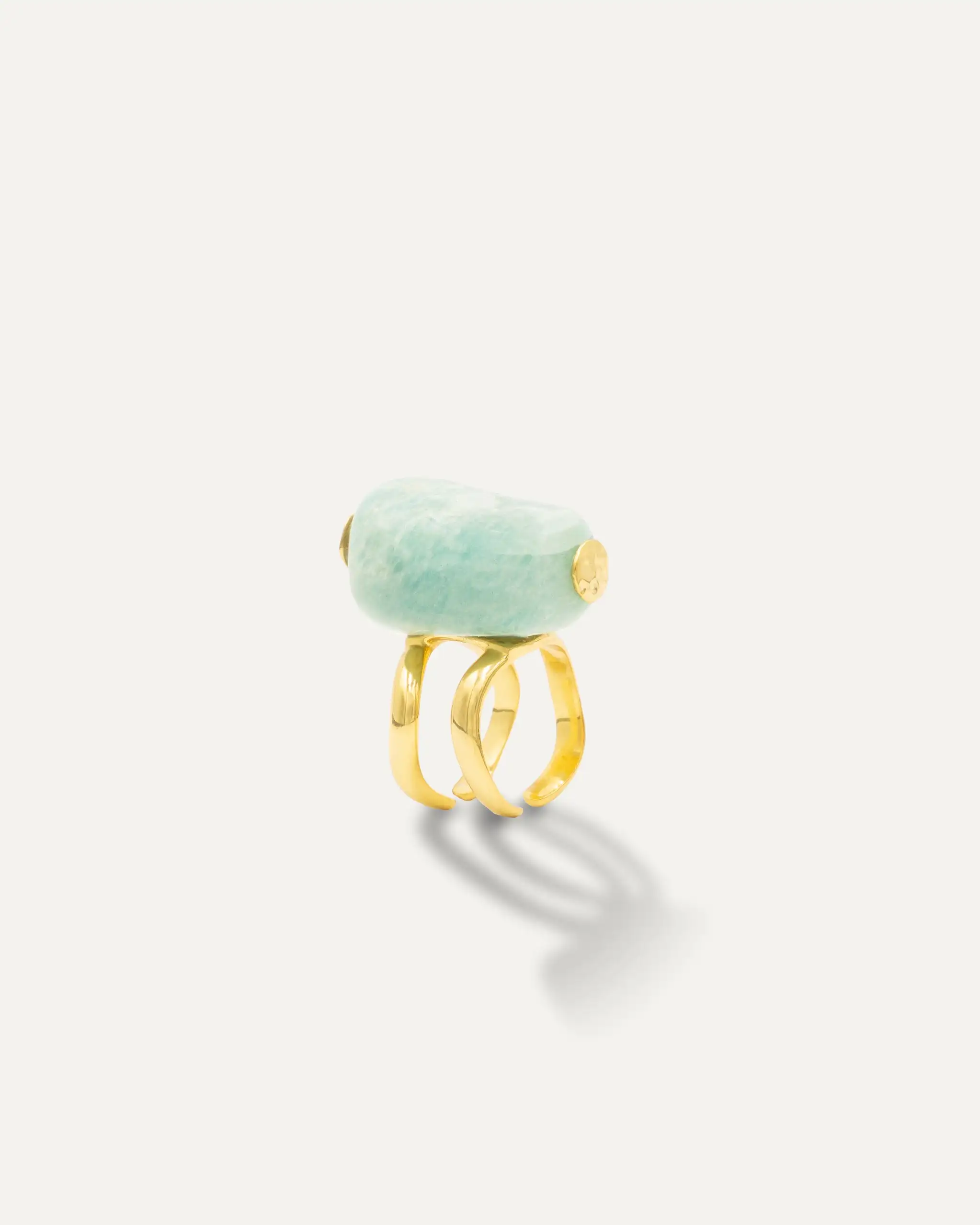 Gold Ring Patthar Amazonita