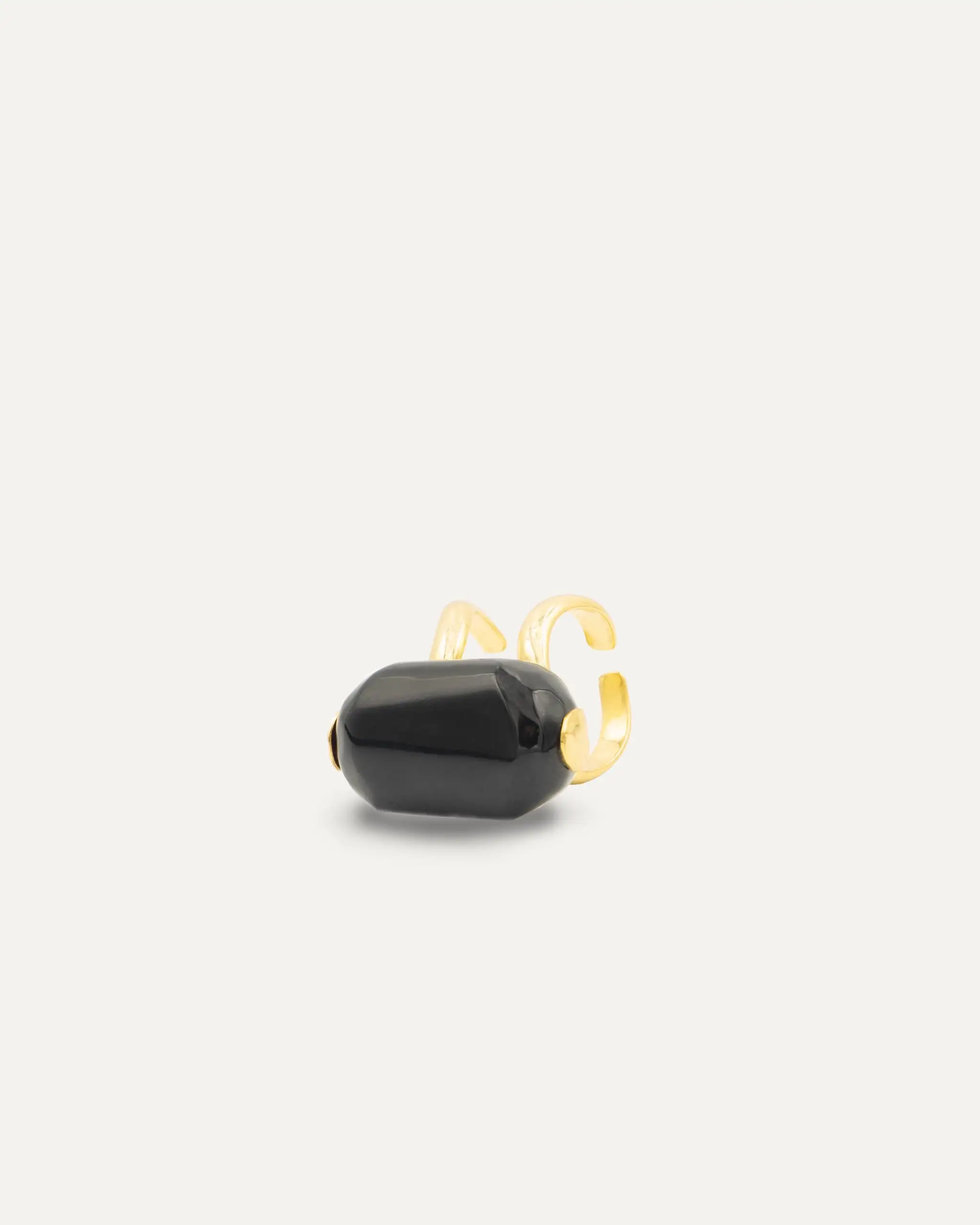 Anillo Dorado Patthar Onix Negro - Imagen 3